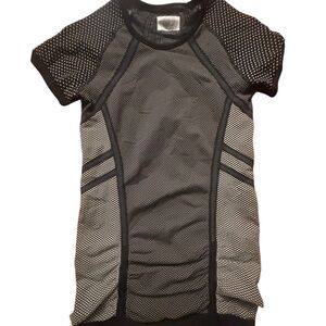 Athleta Black and White Mesh Top